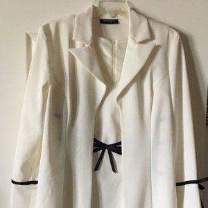 2 pieces dress with a jacket black and white color